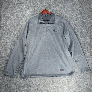Charles River Sweatshirt Mens Large 1/4 Zip Gray Long Sleeve Logo Pullover Sport